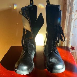 Black combat boots